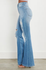 Jane Distressed Flare Jeans Photo four