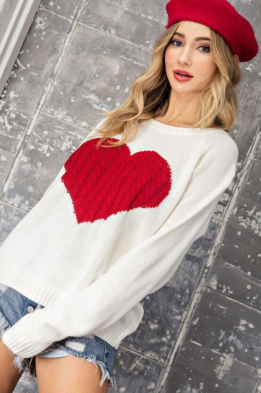Love Her Heart Sweater - Cream/Red – OWN YOUR ELEGANCE