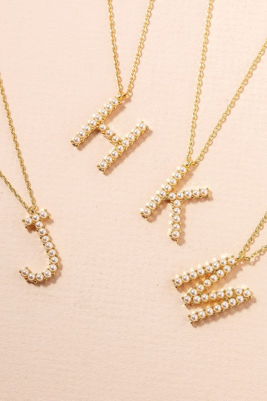 Pearl Initial Letter Necklace