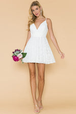 Lace White A Line Mini Dress
