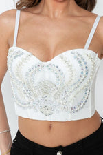White Floral Stone Bustier