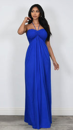 Smocked Royal Blue Maxi Dress