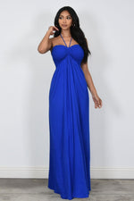 Smocked Royal Blue Maxi Dress