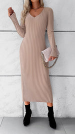 Solid Knit Midi Dress