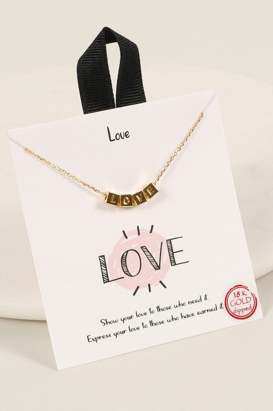 LOVE Beads Necklace - Gold