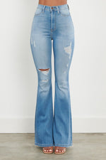 Jane Distressed Flare Jeans Photo two