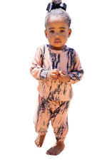 Toddler Peach Tie Dye Lounge Set - Pullover & Joggers Photo two