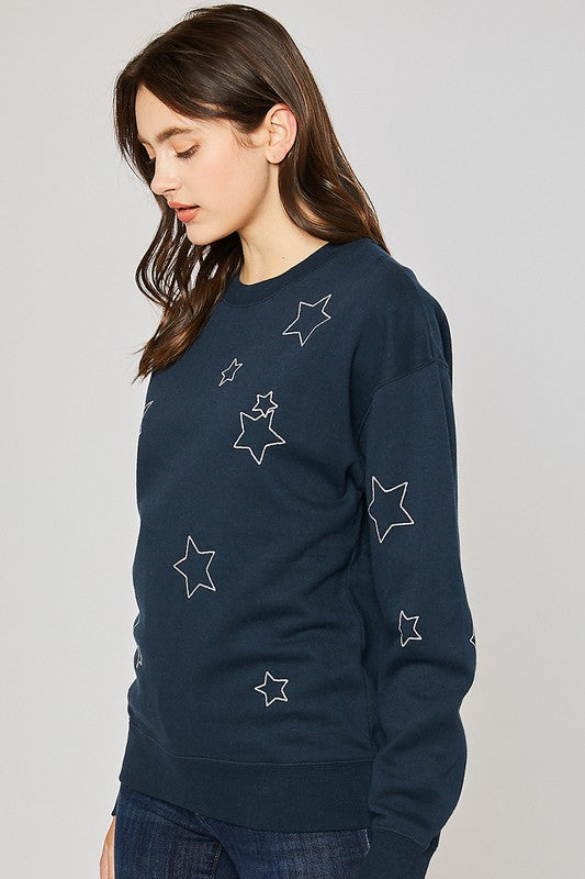 Navy Stars Sweatshirt Photo two