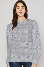 Pullover Fleece Sweatshirt - Marled Charcoal Photo two