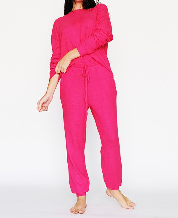 Strawberry Pink Lounge Set - Top & Joggers Photo two
