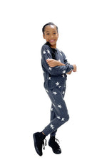 Kids Charcoal Star Lounge Set - Pullover & Joggers Photo two