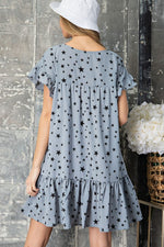 Star Print Dress - Denim Photo four
