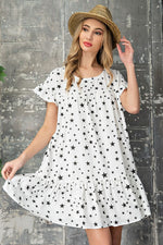 Star Print Dress - White Photo five