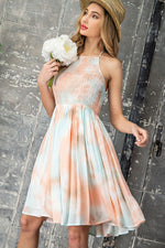 Jayla Halter Dress - Peach Photo three