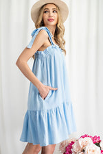 Dolores Ruffle Dress - Periwinkle Blue Photo seven
