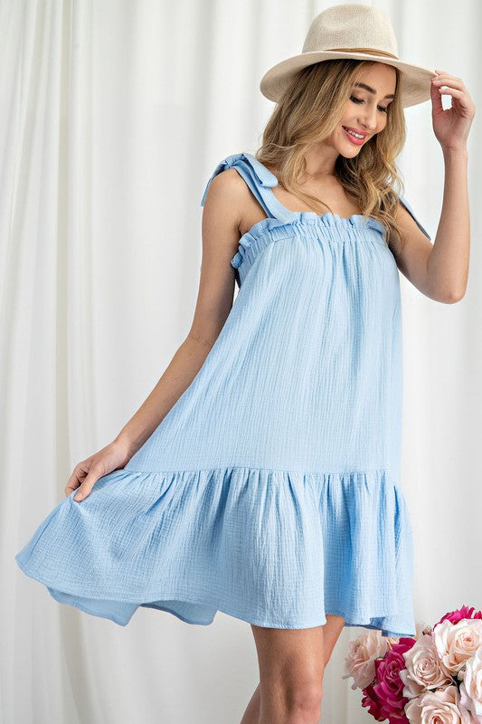 Dolores Ruffle Dress - Periwinkle Blue Photo two