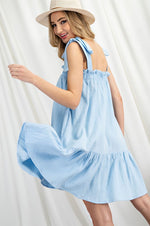 Dolores Ruffle Dress - Periwinkle Blue Photo four