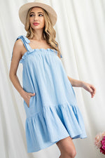 Dolores Ruffle Dress - Periwinkle Blue Photo five