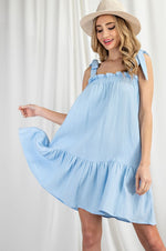Dolores Ruffle Dress - Periwinkle Blue Photo six