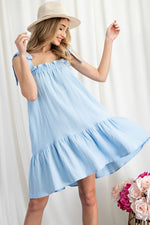 Dolores Ruffle Dress - Periwinkle Blue Photo three