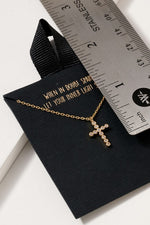 CZ Cross Necklace - Gold
