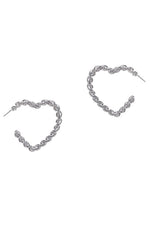 Heart Rope Earrings - Silver.