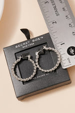 Secret Box Twisted Hoops - White Gold.
