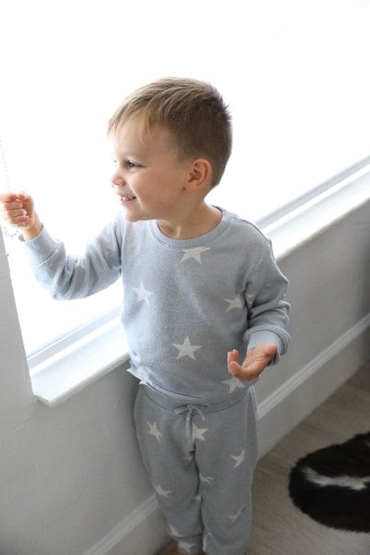 Baby Grey Star Lounge Set - Pullover & Joggers Photo three