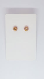 Stud Earrings - Gold Stone.