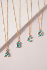 Turquoise Initial Necklace