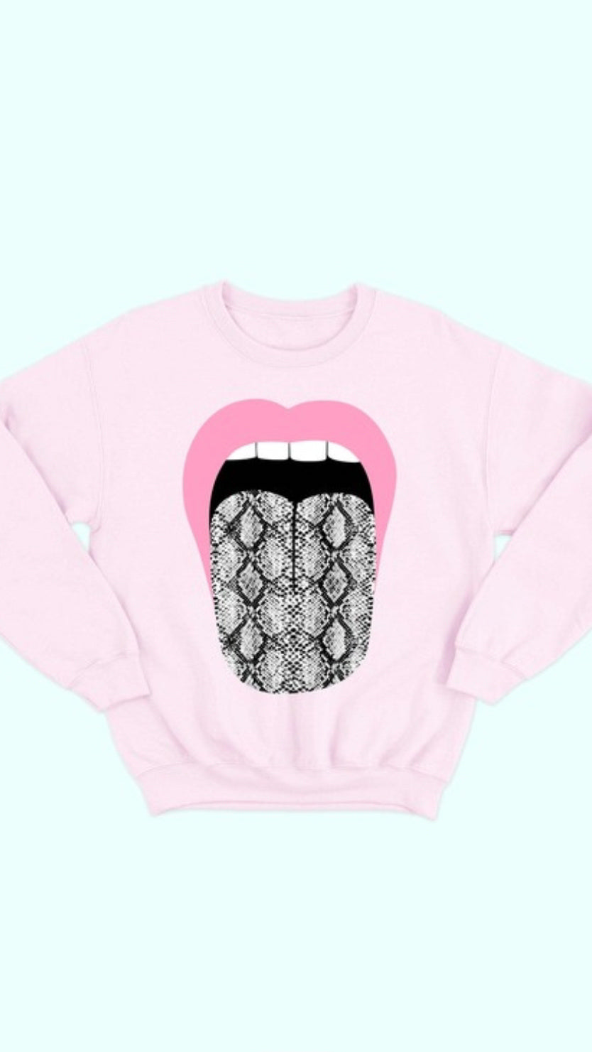 Tongue Sweatshirt - Pink.