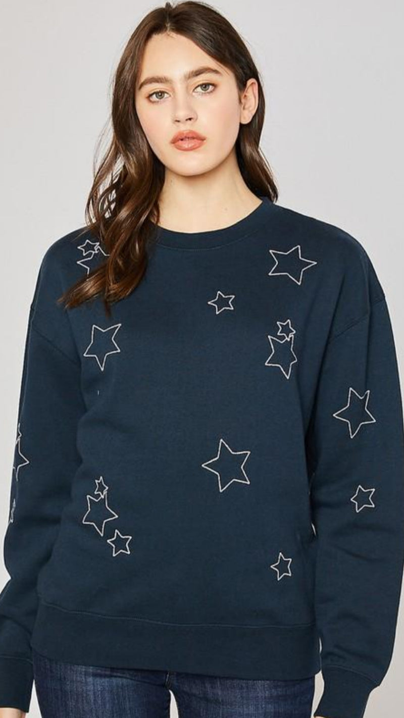 Navy Stars Sweatshirt.