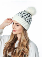 Adult Leopard Beanie - White photo two
