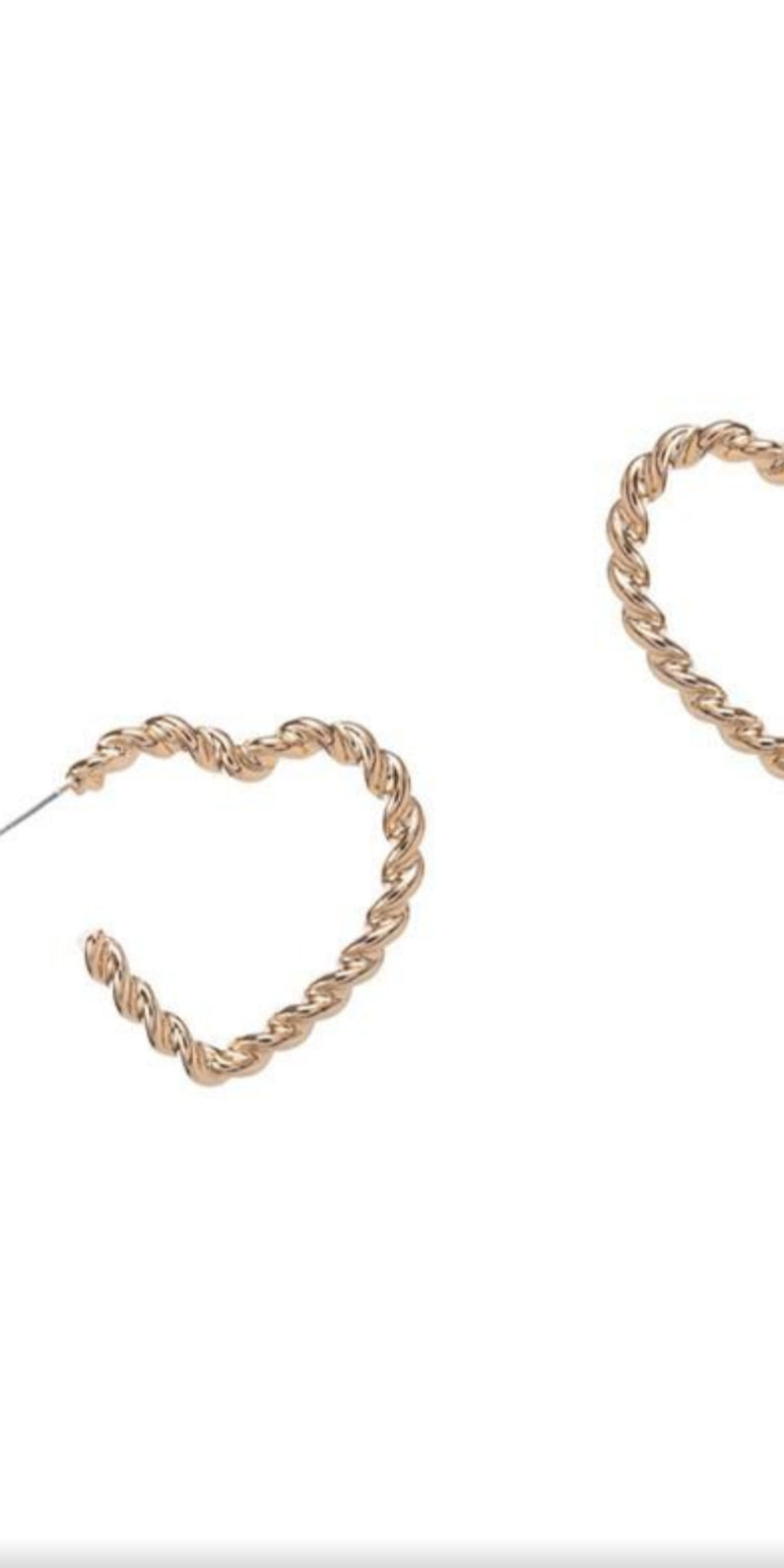 Heart Rope Earrings - Gold.