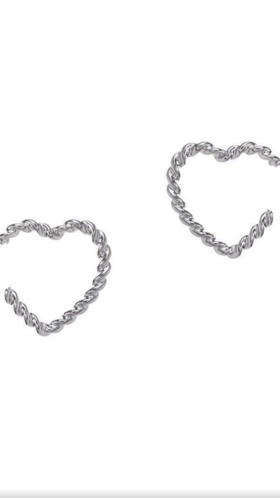 Heart Rope Earrings - Silver.