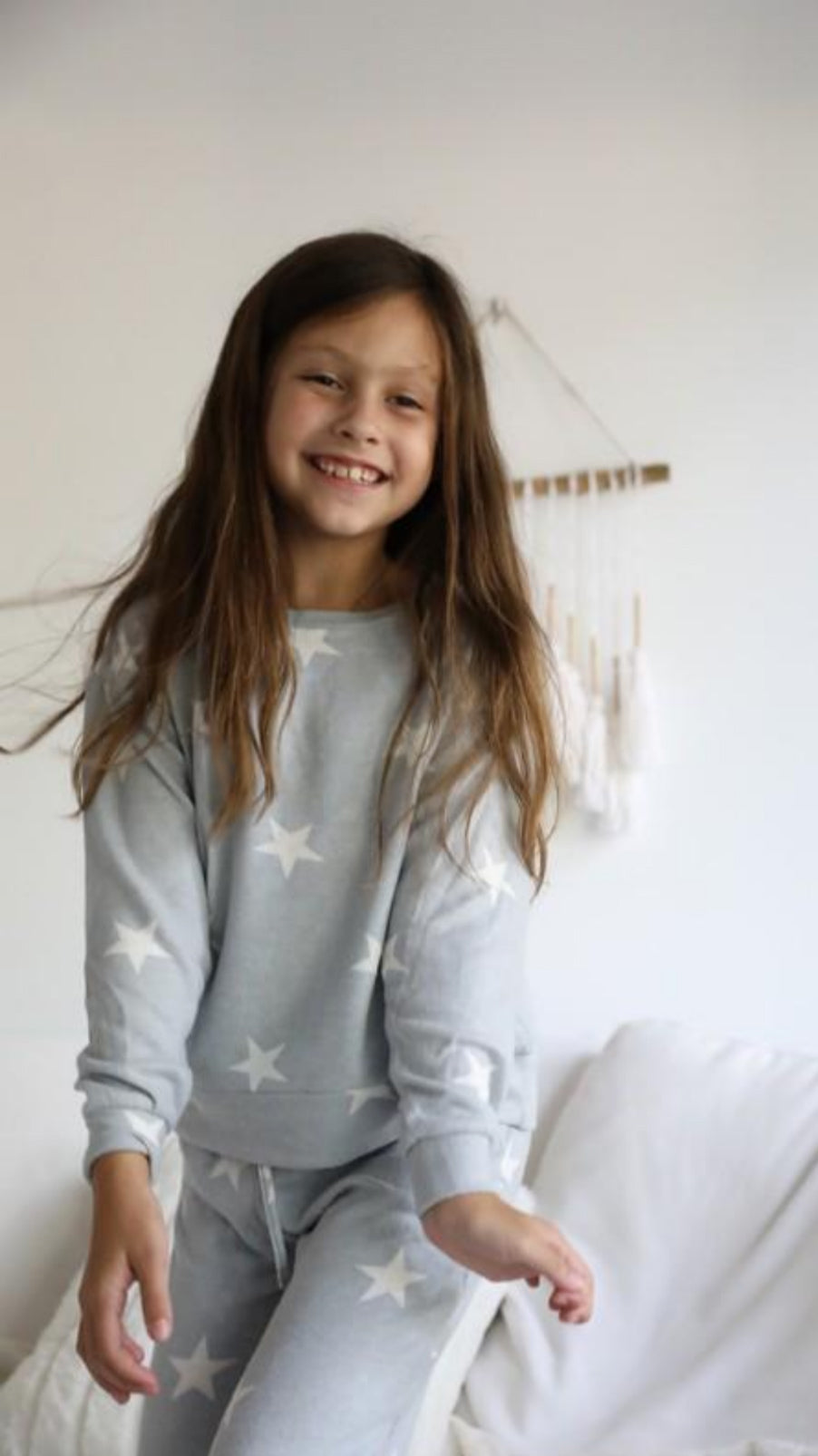 Kids Grey Star Lounge Set - Pullover & Joggers