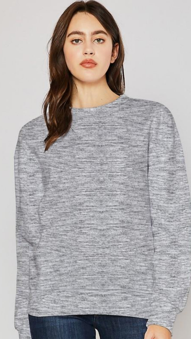 Pullover Fleece Sweatshirt - Marled Charcoal