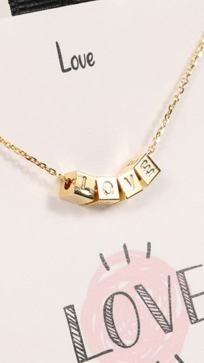 LOVE Beads Necklace - Gold