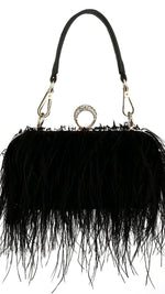 Ostrich Feather Evening Clutch Bag
