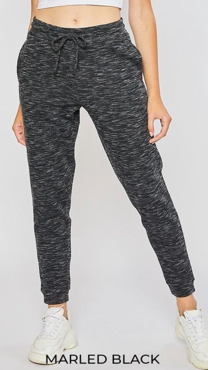 Marbled Black Joggers.