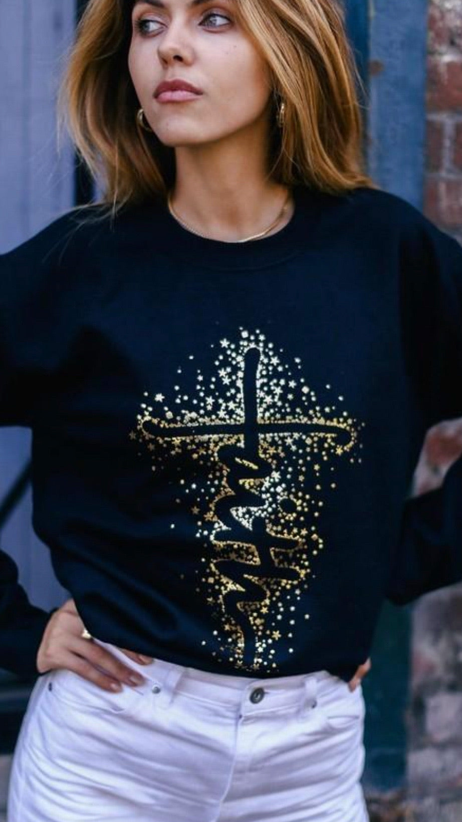 Gold Faith Sweatshirt.
