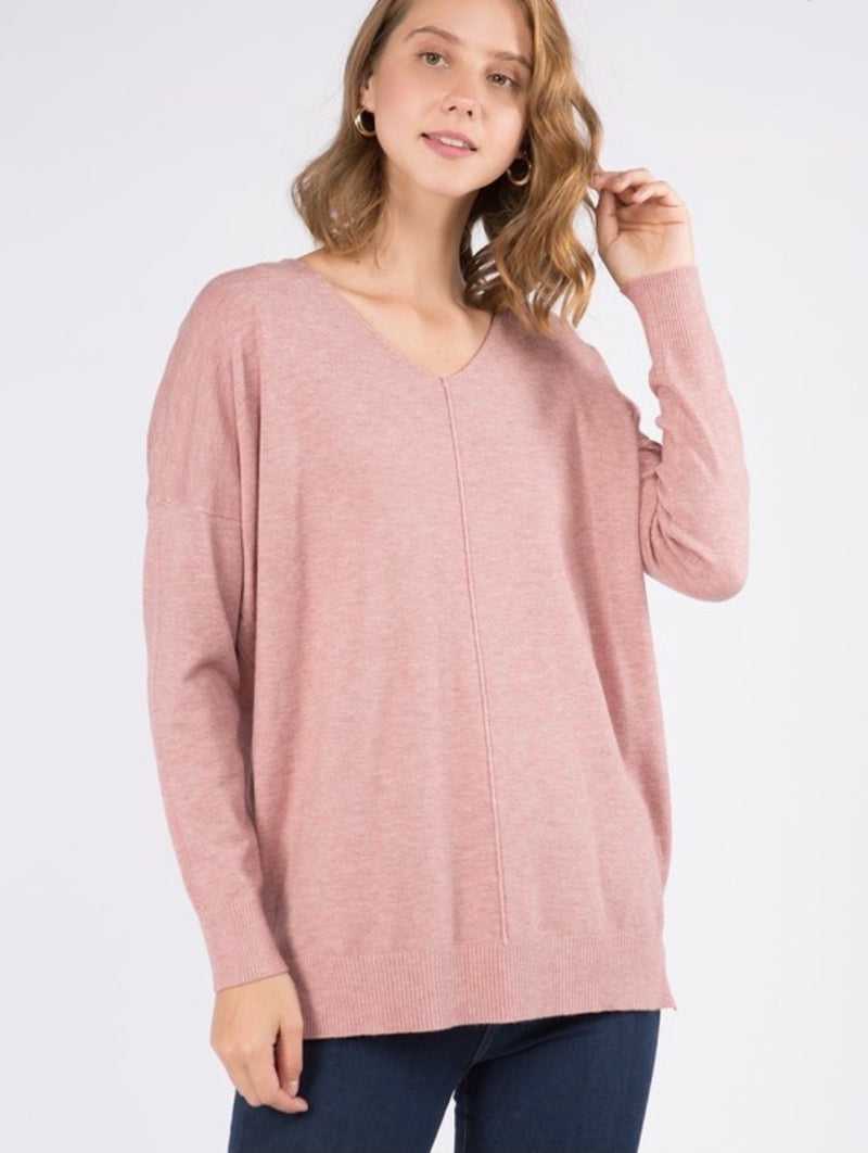 Super Soft Tunic Sweater - Dusty Pink Photo two